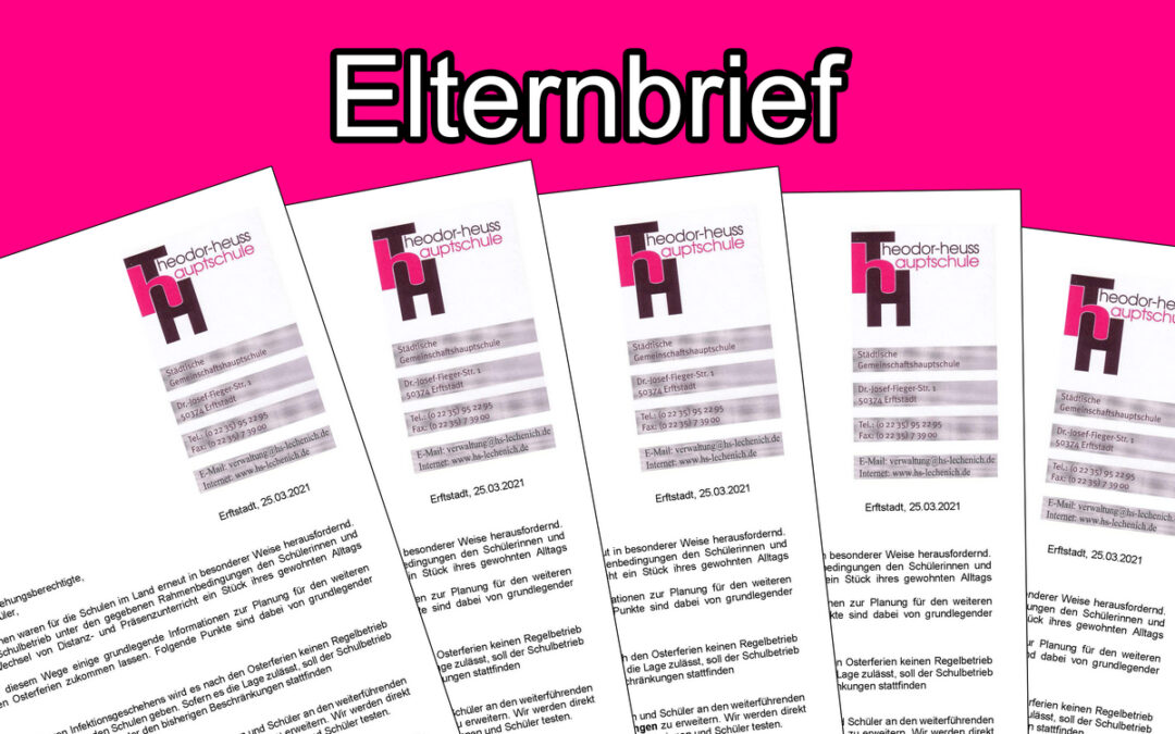 Elternbrief vor den Osterferien 2021